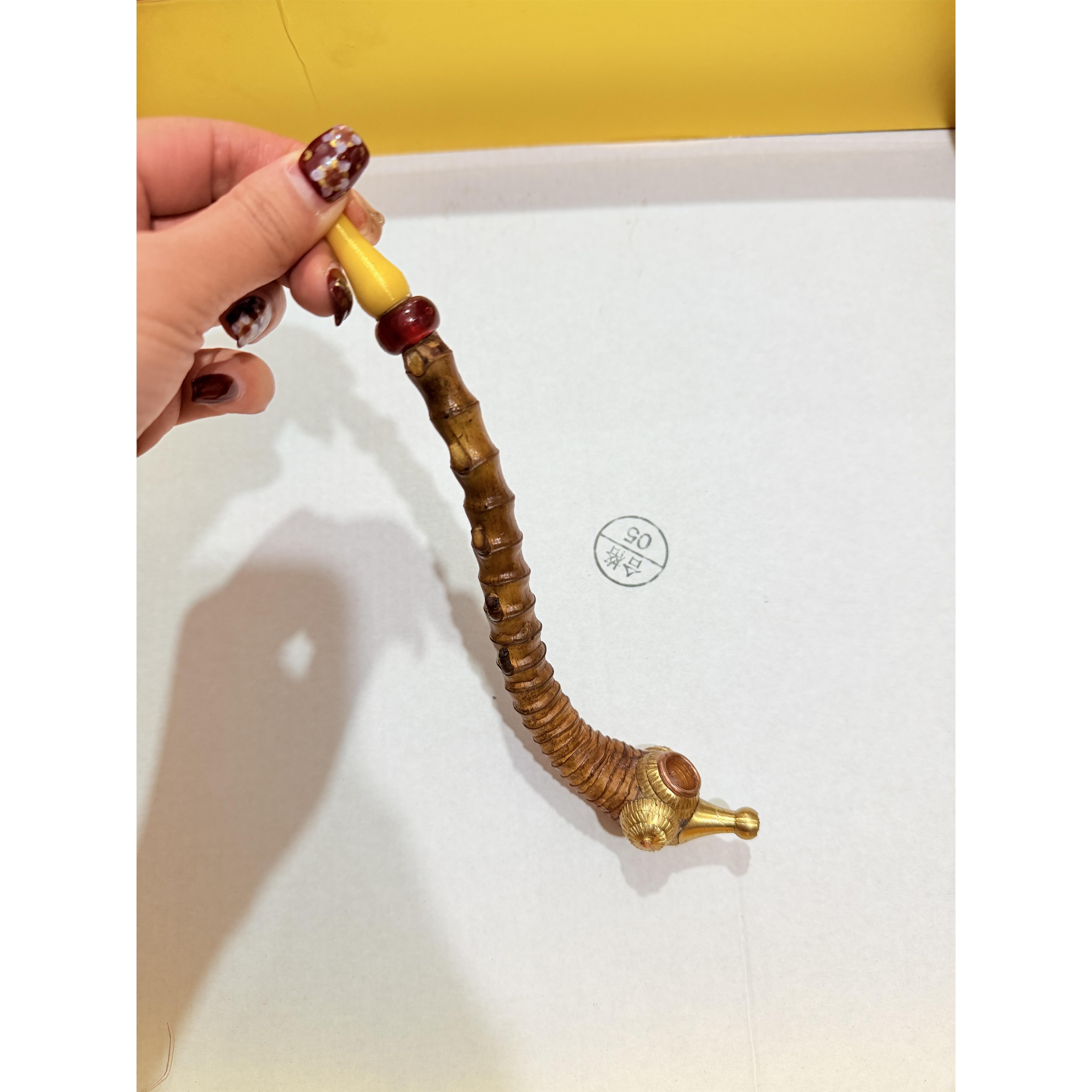 贵州竹子烟杆弯式旱烟斗竹节弯烟杆老式旱烟袋