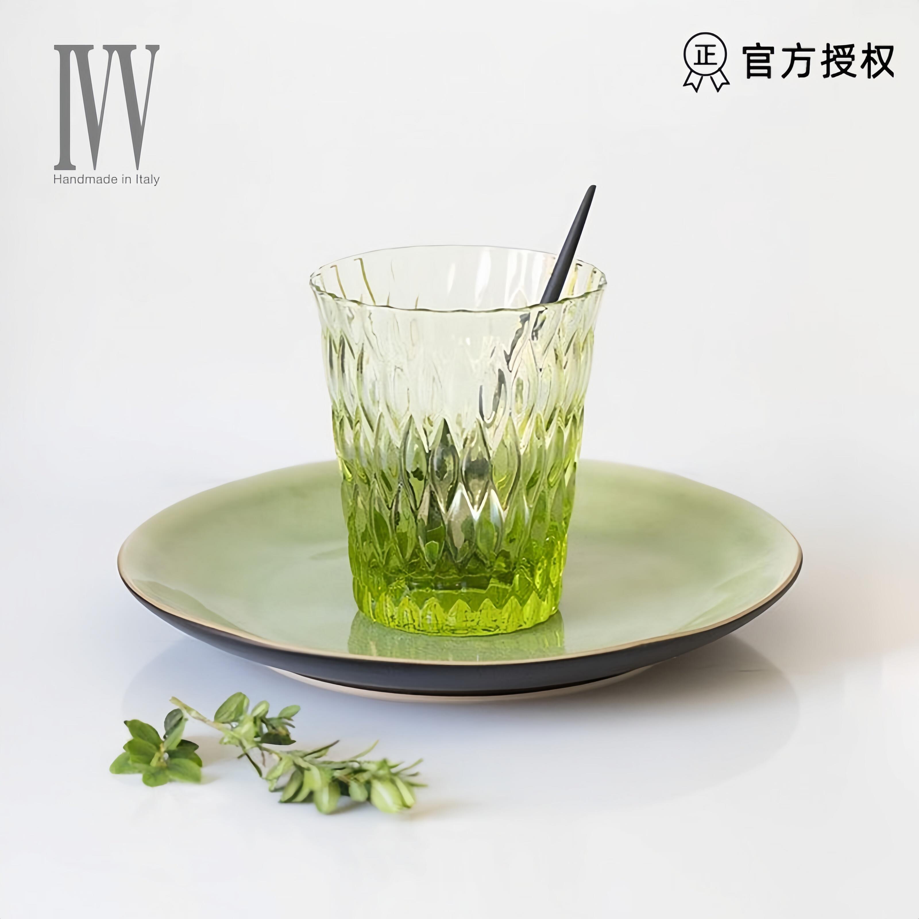 意大利进口IVV 手工彩色水杯果汁杯彩色耐热直身创意玻璃杯子套装