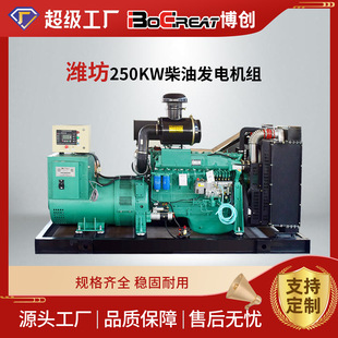 三相纯铜无刷发电机建筑工程备用电源潍坊250KW柴油发电机组