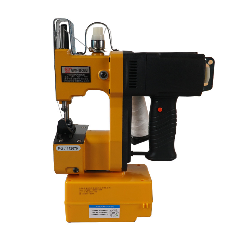 找工厂大容量36v锂电封包机890B手提电动缝包机无线充电户外打包