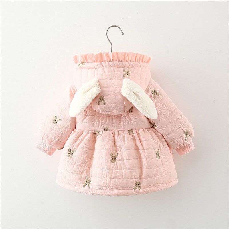 童装0-1-2-3岁4女宝宝冬装棉衣C女童洋气公主外套加厚卡通婴儿衣