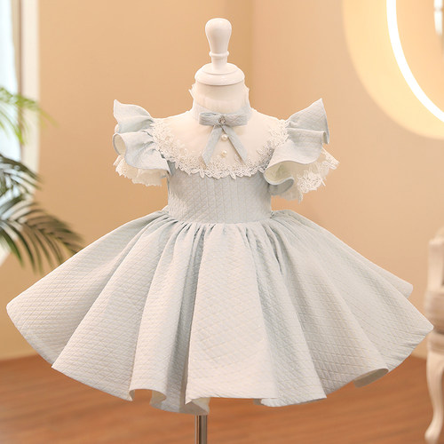 儿童礼服公主裙主持人礼服女童生日花童婚礼女宝宝周岁礼服洋气