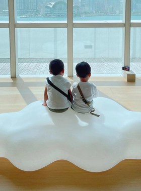 网红云朵座椅落地雕塑户外景区玻璃钢装饰品N海边民宿拍照打卡摆