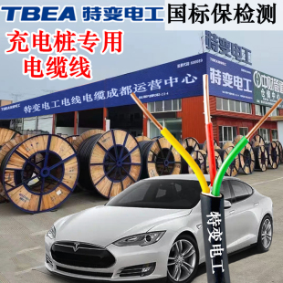 特变电工电缆电线铜芯汽车充电桩新能源电缆线专用6电线10平方3芯