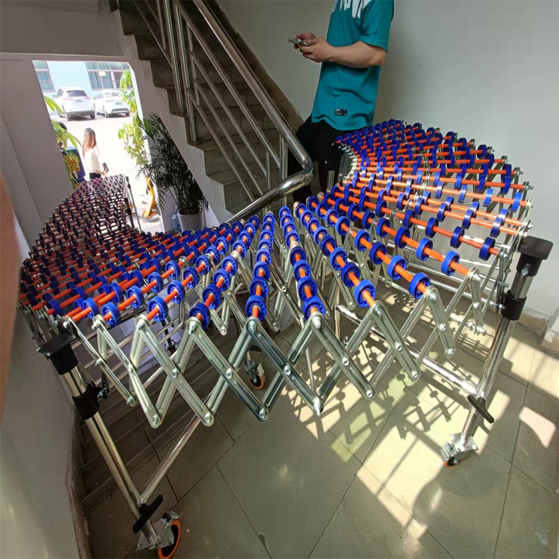 现货无动力福来轮卸货神器可x弯曲折叠滑梯升降装车输送机快递传