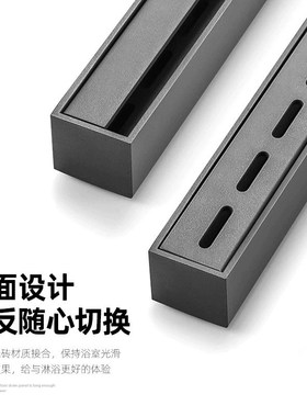 极窄地漏枪灰色32mm宽线型w长方形不锈钢防臭淋浴长条极简侧排水