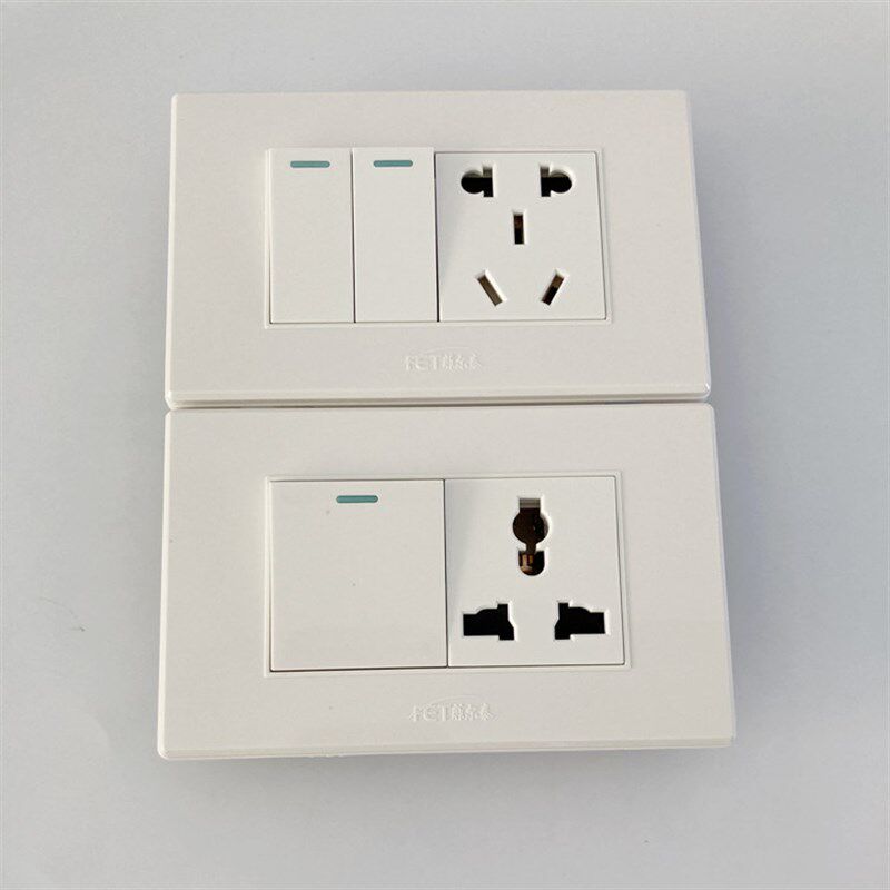 118型家用墙壁开关插座面板一开一插小两开三孔10A单控双控按钮
