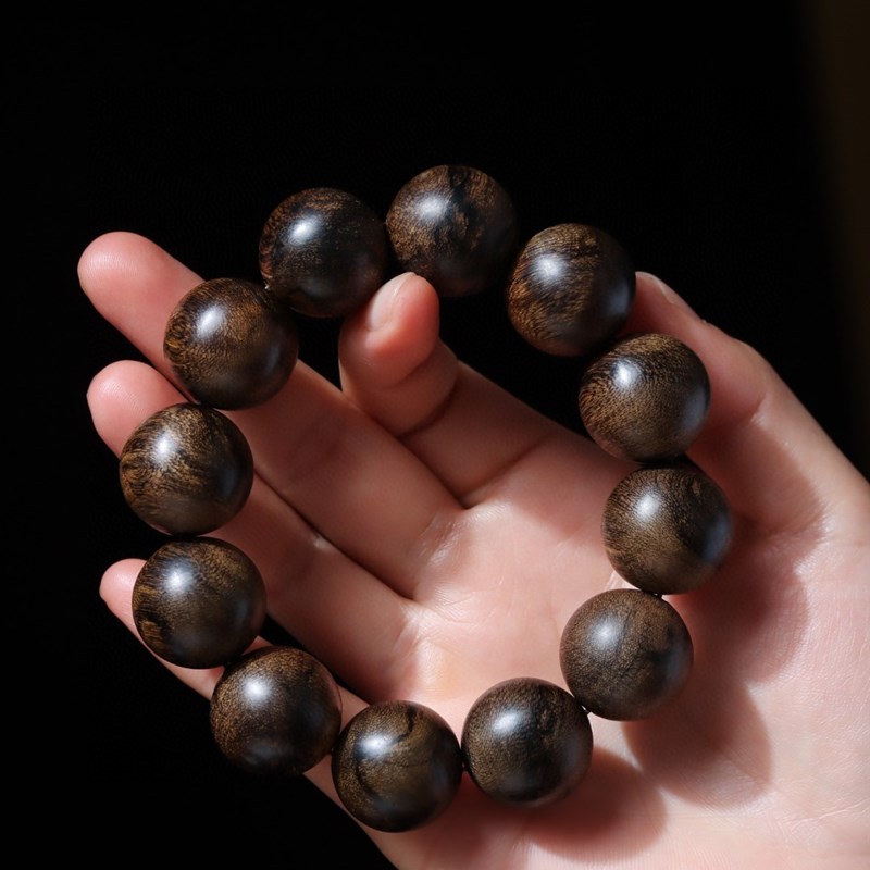 手串男盘玩天然沉香木质佛珠情侣手链饰品文玩念珠沉水级招财转运