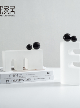 轻奢高档磨砂水晶摆件客厅电视背景柜几何装饰品酒柜书架书柜摆设