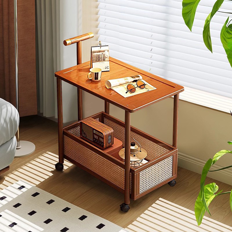 中古小推车置物架可移动边几客厅家用茶几小型床头桌非实木小桌子