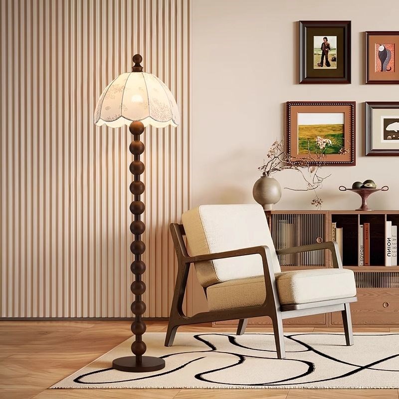 美式复古立式台灯落地灯侘寂风客厅书房实木高端主卧高级感氛围灯