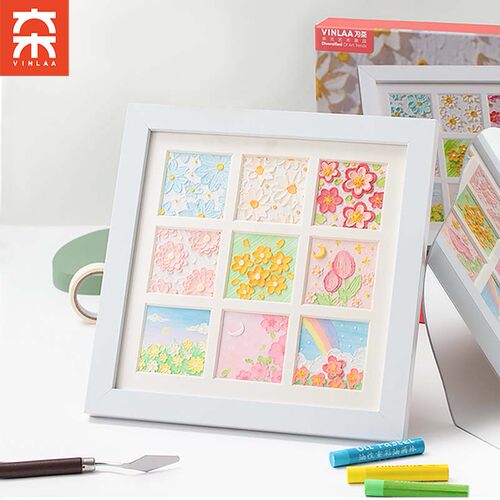 为油画棒绘g画刮刀工具套装画框diy画儿童玩具安全无毒重彩蜡笔
