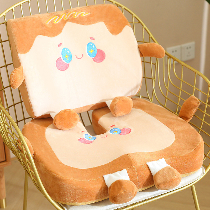 记忆棉吐a司靠垫办公室久坐屁垫护腰靠背汽车载坐垫靠枕一体座椅