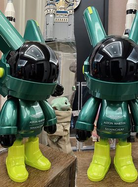 潮流oi电镀月光兔大摆件家居A客厅商场酒吧KV会所装饰落地雕塑