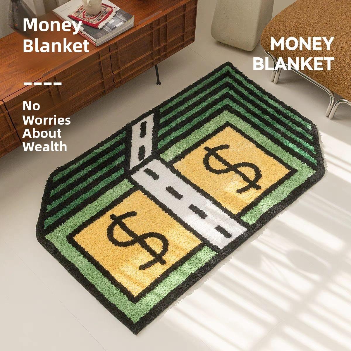 创意金币地毯卧室条形卡通地板垫房间装修学习垫在风床毯长毛绒