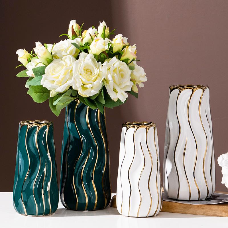 2021新款陶瓷花瓶插花器现代简约床头餐桌玄关电视柜客厅居家摆件