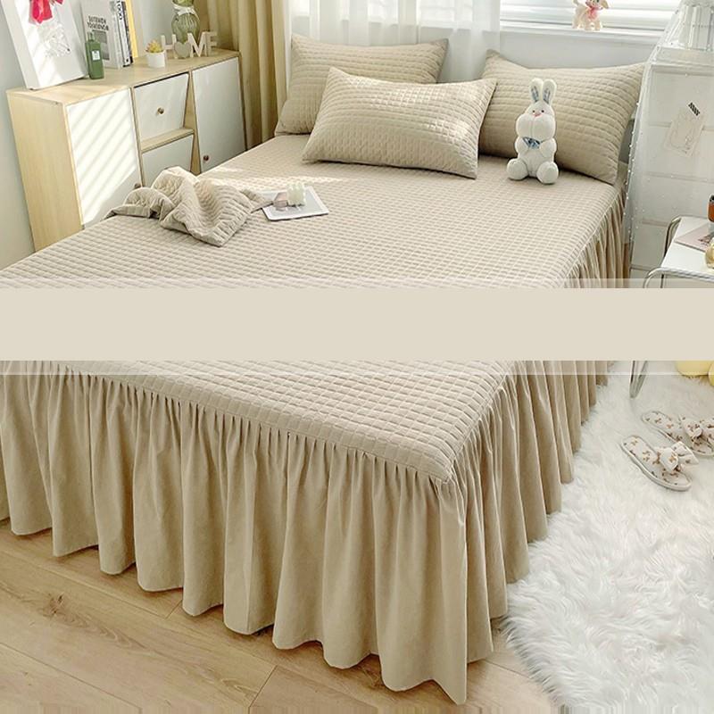 100%全棉床裙罩单件防滑纯棉床罩床笠床盖床单床垫保护罩四季可用