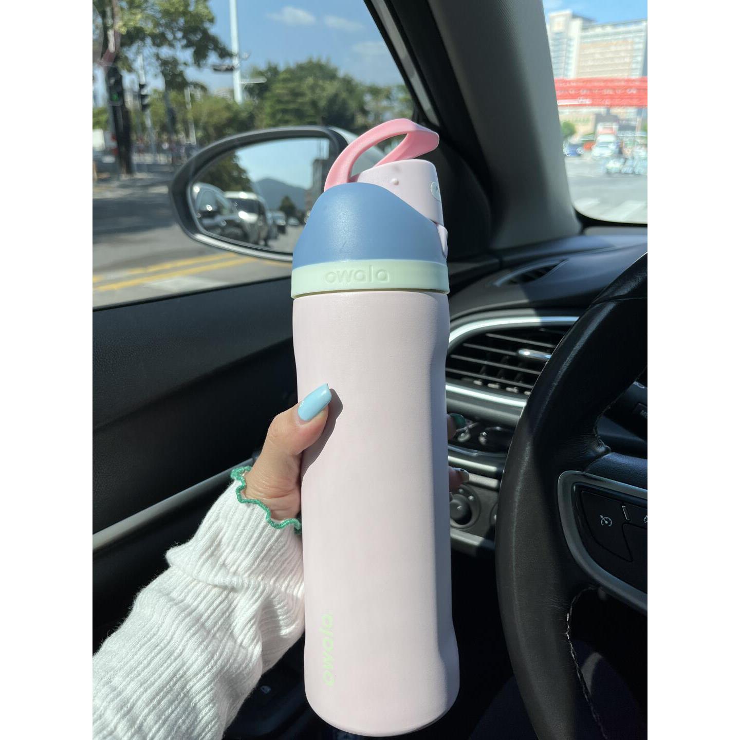 OWALA杯子新款保温杯弹盖304不锈钢户外运动男女吸管大容量水杯