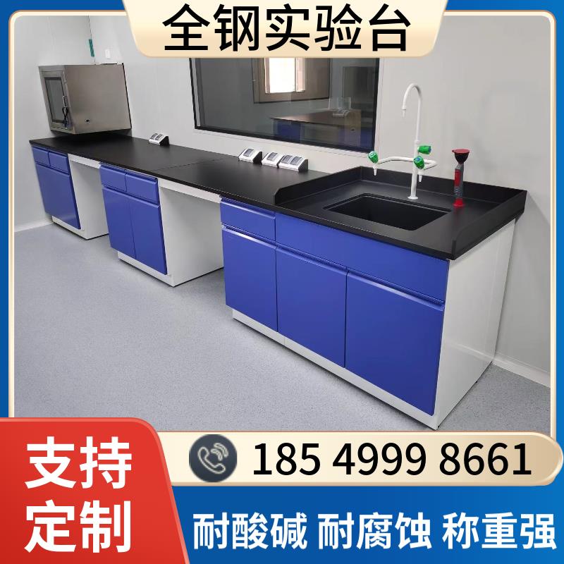 定制全钢实验台工作台实验室操作台中央台钢木边台检测试验化验台