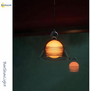 晚霞玻璃吊灯包豪斯现代简约阳台吧台饭厅卧室书房床头单头吊灯