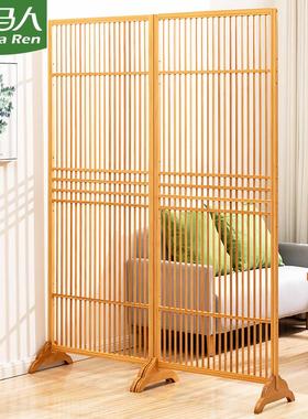 木马人屏风隔断栏栅格入户玄关客厅进门新中式非实木轻奢创意日式