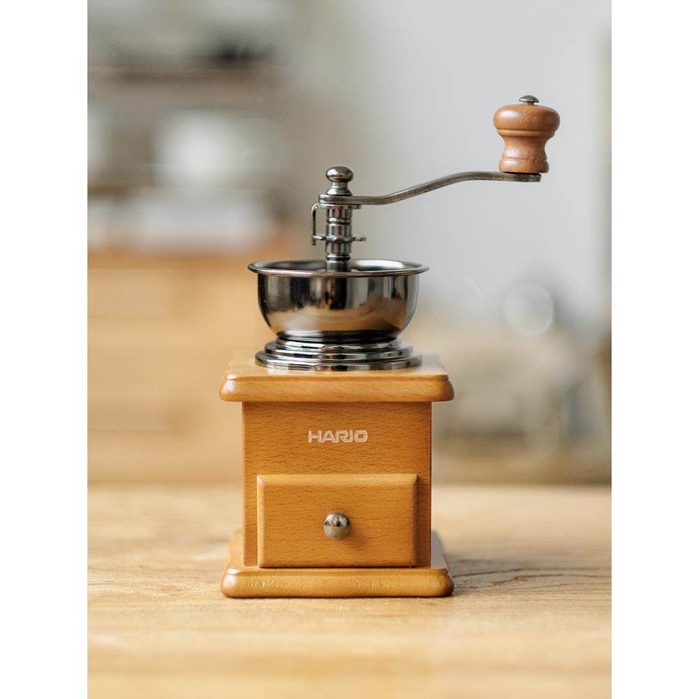日本HARIO复古老式手摇磨豆机咖啡豆研磨机手磨咖啡机小型磨豆器
