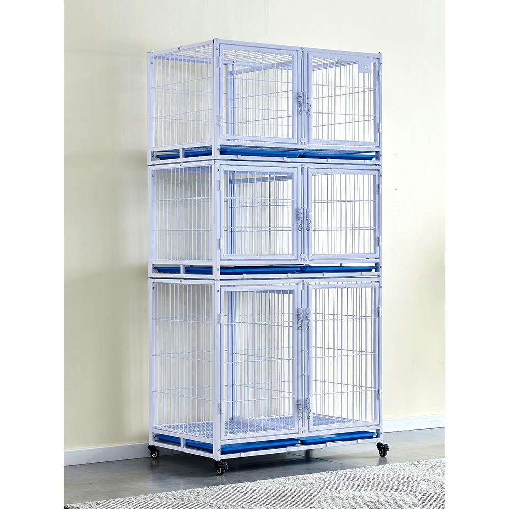 宠物店寄养笼隔离笼三层狗笼子繁殖展示笼钢化玻璃猫笼宠物寄养柜