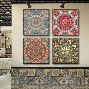 唐卡挂画吉祥八宝坛城壁画佛堂西藏尼泊尔曼陀罗波西米亚装饰画