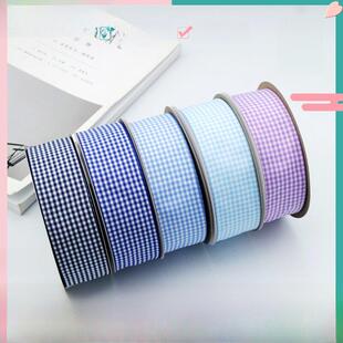 4厘米双色格纹织带在手工烘焙礼盒包装婚礼花束丝带发带耳环配件