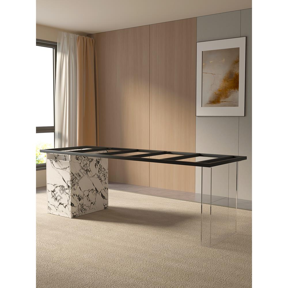 亚克力悬浮桌腿支架大理石餐桌脚架实木茶桌金属底座办公电脑桌架