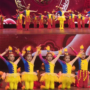 第九届小荷风采儿童演出服幼儿舞台装金凤来仪舞蹈表演服装金奖舞