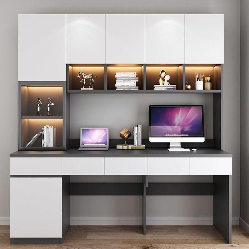 实木书桌书架一体电脑桌家用学习桌简约现代玻璃门书柜双人写字桌,住宅家具,电脑桌,淘宝优惠券,粉丝福利购,淘宝优惠卷