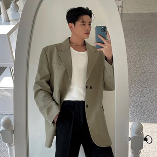 男款 西服上衣单件春季 休闲西装 潮宽松大肩宽男士 外套男韩版 春秋季