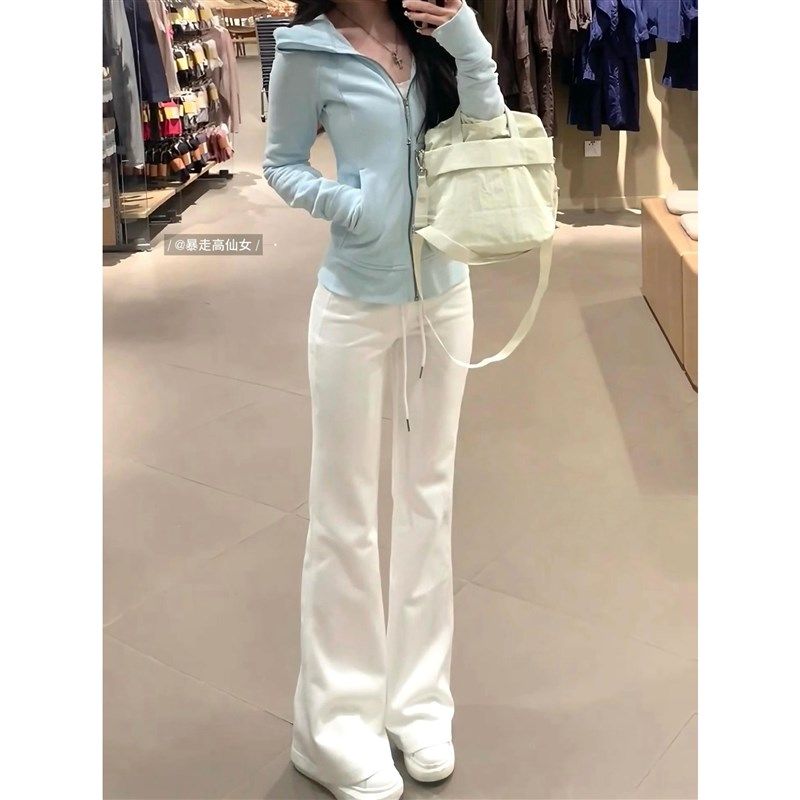 175高个子加长美式白色微喇裤女喇叭裤垂感运动裤瑜伽卫裤休闲裤,女装/女士精品,休闲裤,淘宝优惠券,粉丝福利购,淘宝优惠卷