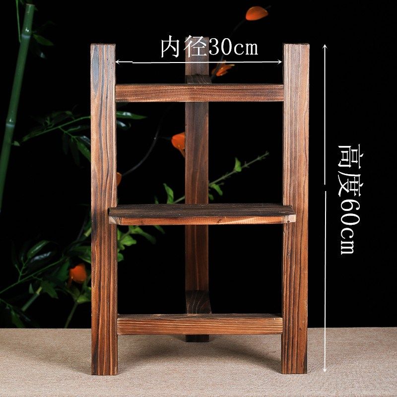 紫砂陶瓷水缸碳化实木木架 饮水机底座  麦饭石 酒缸木架 茶缸架