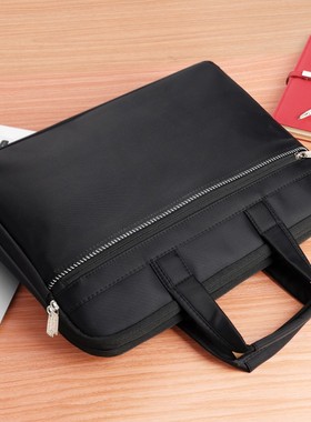 杰利a4商务三层拉链式牛津帆布料防水办公专用大容量会议加厚手提