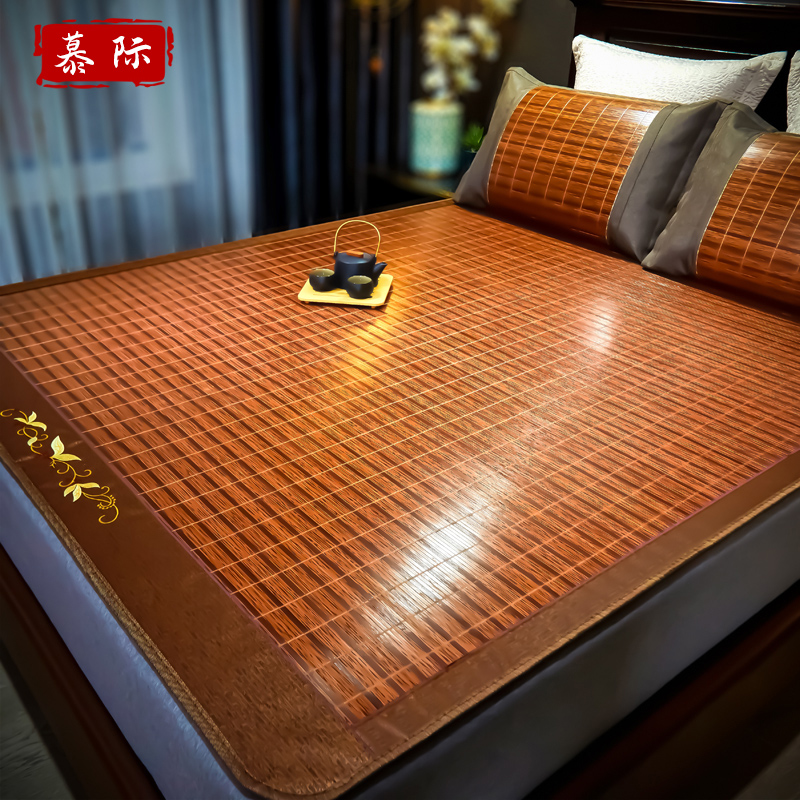竹席凉席夏季1.1/1.2/1.3/1.5/1.8m床直筒加厚双面席子1.6米定制