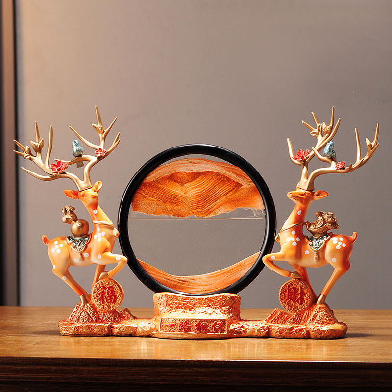 创意新款鹿摆件客厅装饰品吉祥麋鹿新中式家居工艺品桌面摆件家用,家居饰品,装饰摆件,淘宝优惠券,粉丝福利购,淘宝优惠卷