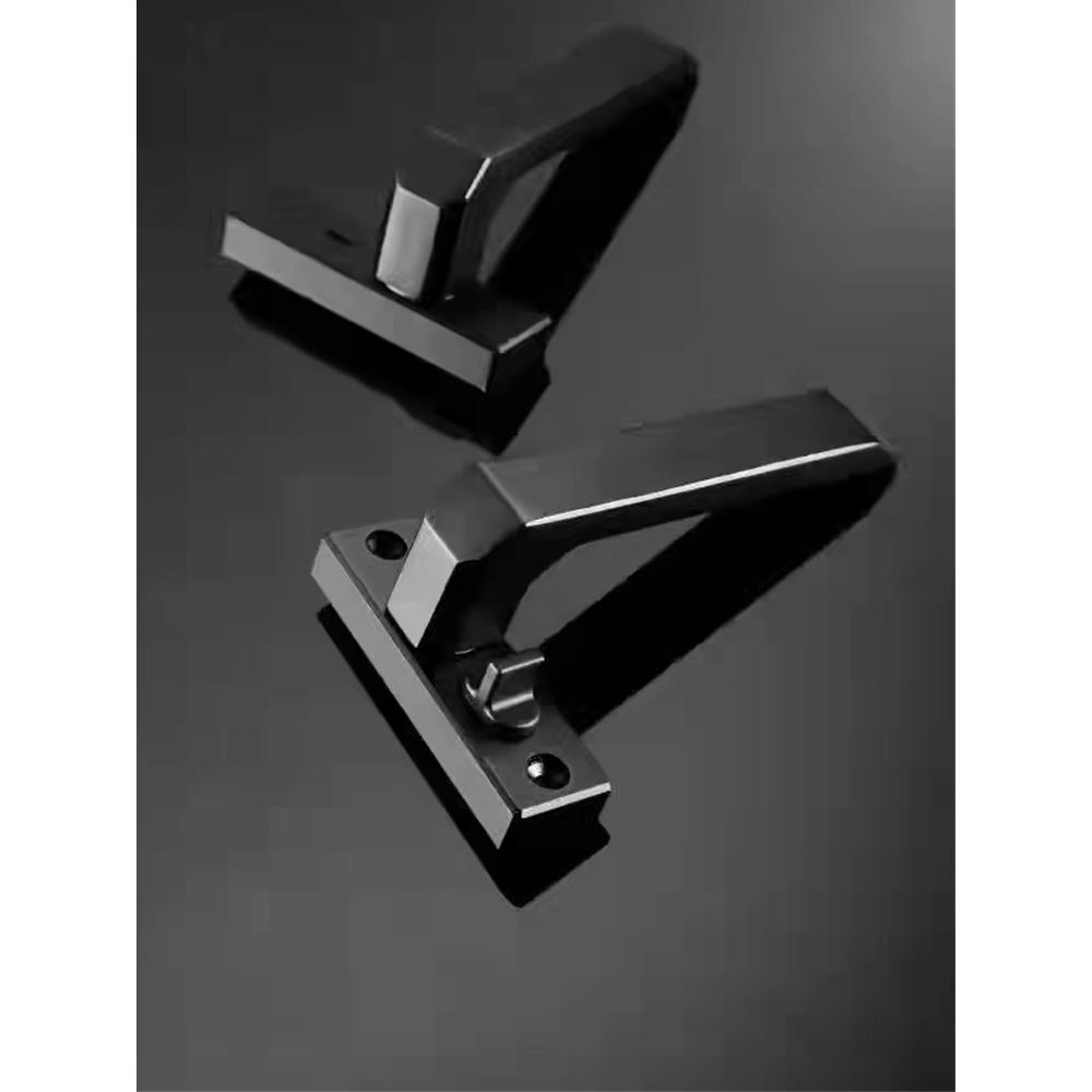 新型铝合金开窗门锁极小面板24宽黑色把手锁浴室门把手通用型