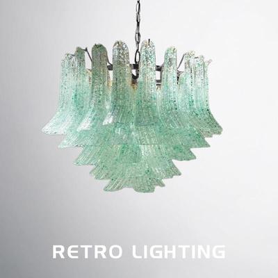 法国无障碍豪华客厅吊灯覆古罗诺绿色手工马蹄形玻璃多巴胺浪漫主