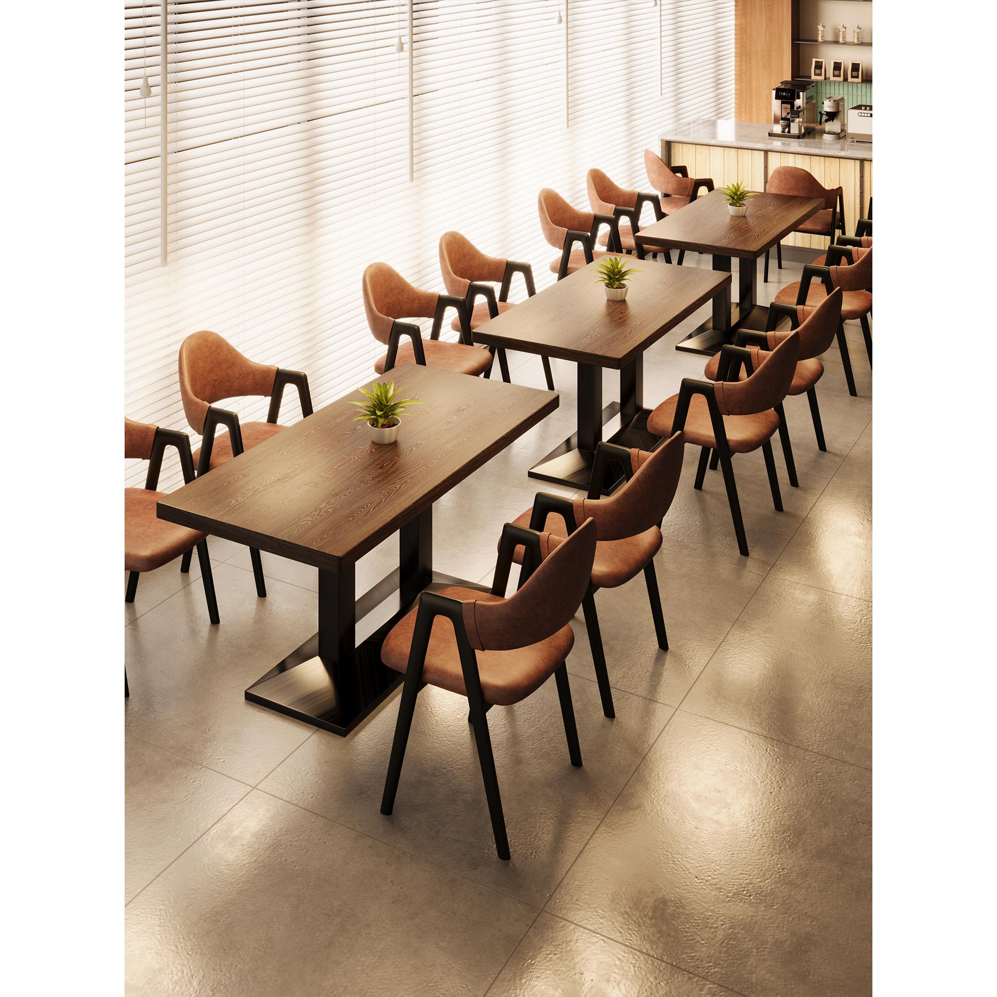 快餐店餐饮桌椅组合食堂四人餐桌烧烤店小吃店商用复古餐厅咖啡桌