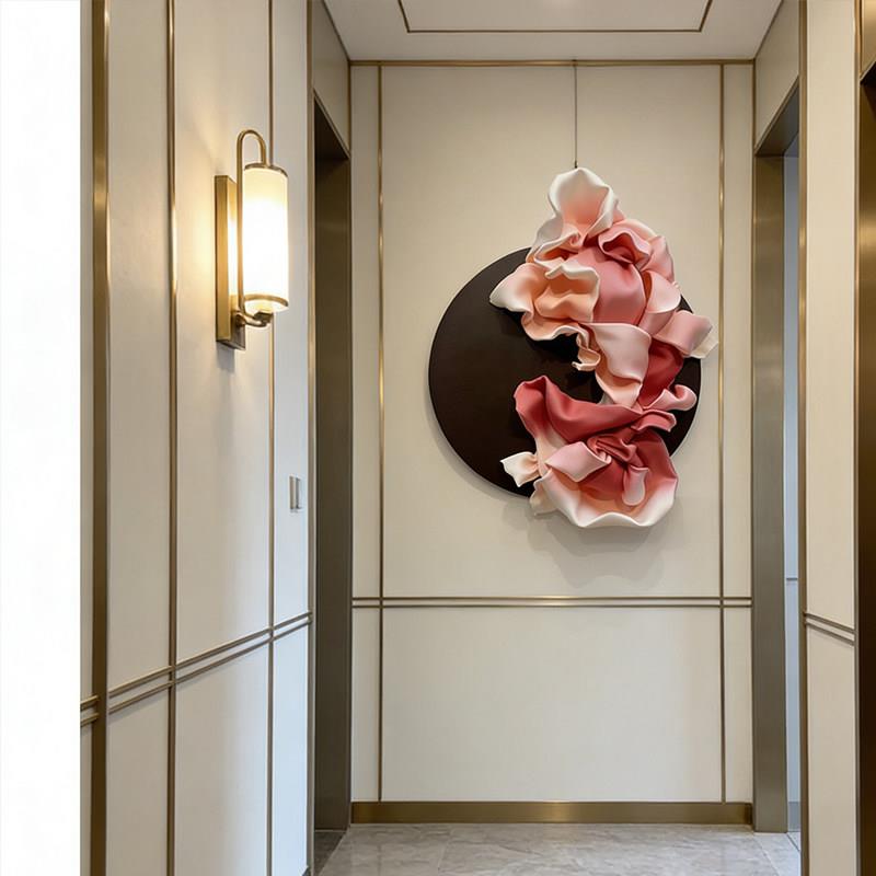 现代简约抽象花朵装饰画客厅卧室玄关挂画立体艺术画
