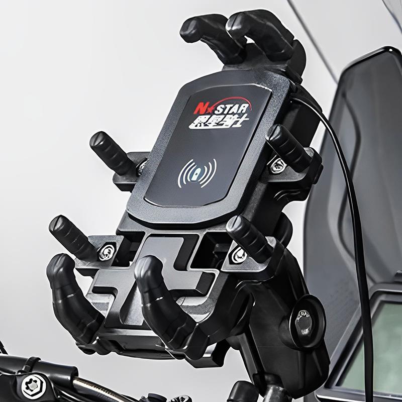 恩星骑士摩托车减震防震手机机支架加装15W无线快充充电模块改装