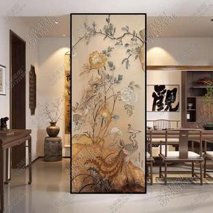 中古风掐丝珐瑯彩覆古艺术玻璃客厅卧室屏风隔断墙入户正对门玄关