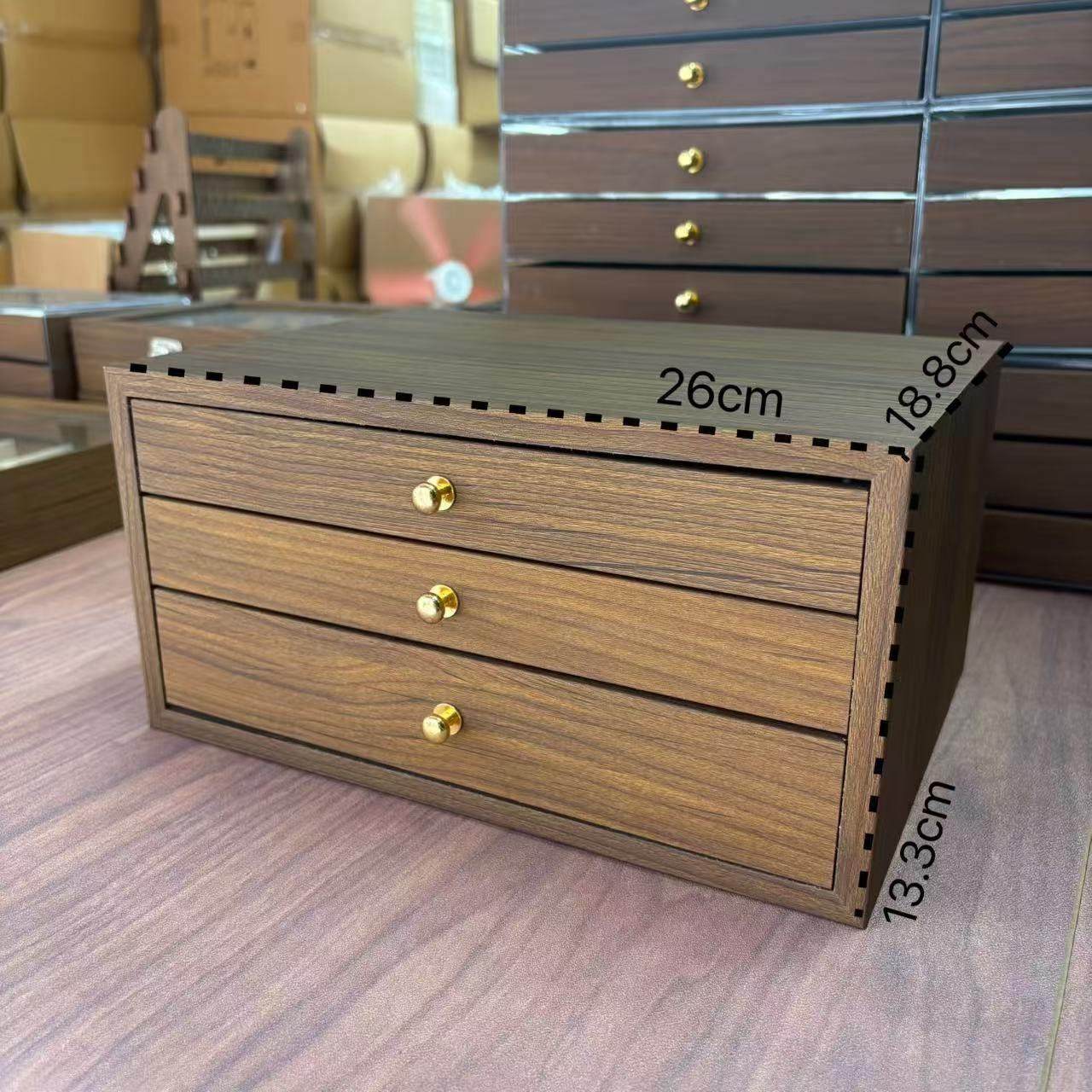 首饰收纳盒胡桃木纹高档多层手炼戒指耳钉耳环饰品大容量收纳首饰,收纳整理,首饰盒,淘宝优惠券,粉丝福利购,淘宝优惠卷