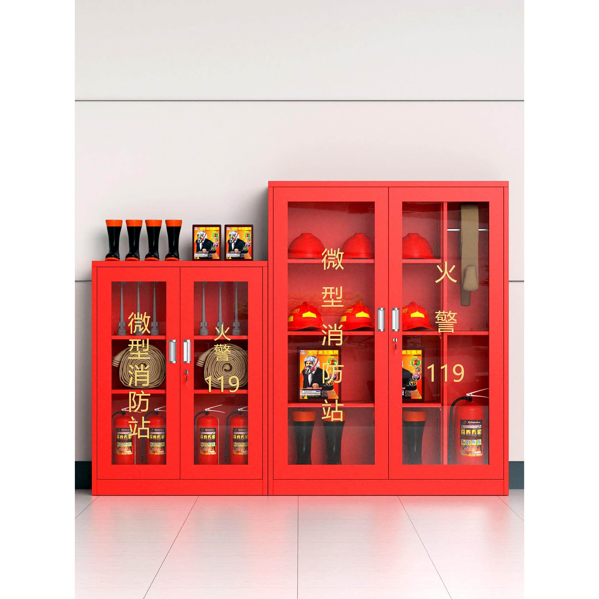 室外微型消防站应急物资器材展示柜小型全套工地不锈钢灭火器箱子,商业/办公家具,灭火箱/消防柜/应急物资柜,淘宝优惠券,粉丝福利购,淘宝优惠卷