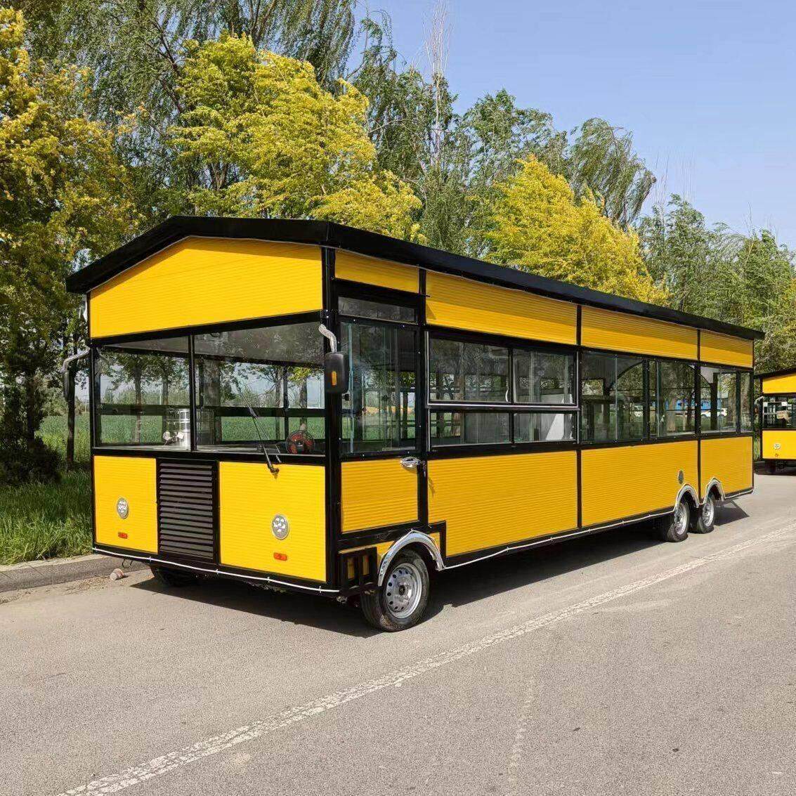 大型电动餐车小吃车多功能快餐四轮移动商用餐厅美食车摆摊大餐车