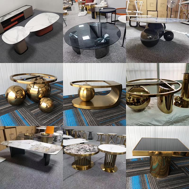 现代简约桌腿支架圆形桌架支架茶几架子底座托架不锈钢桌面支撑架