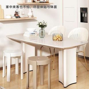 塑料凳子家用加厚圆凳简约现代可叠摞叠放板凳客厅餐桌熟胶凳椅子