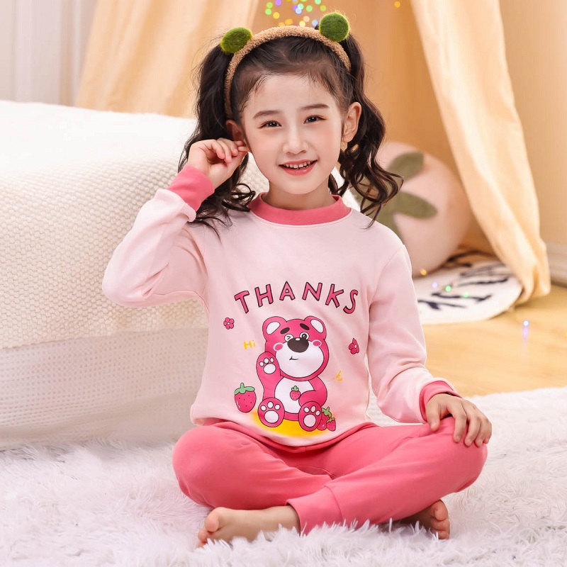 女童秋衣套装全棉卫生裤纯棉女孩儿童卫生衣卫生裤宝宝打底发热衣